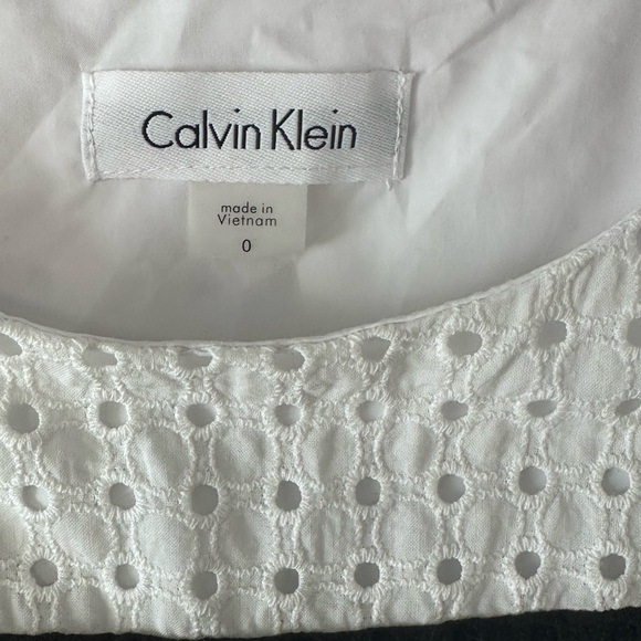 Calvin Klein Black and White Sleeveless A-Line Midi Dress - Picture 8 of 9